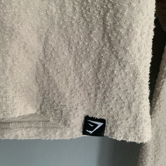 Gymshark Beige Towel Cropped Long Sleeve Shirt - Picture 4 of 6
